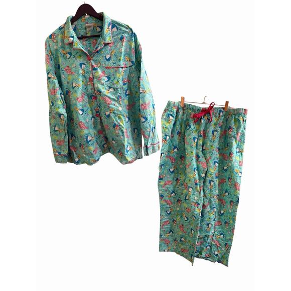 Disney Other - Alice In Wonderland Disney Store 3xl Flannel Cotton Pajama Set Drawstring Plus